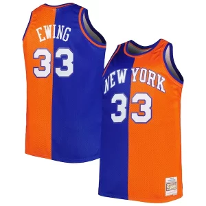 Fácil de llevar Patrick Ewing New York Knicks Big & Tall Hardwood Classics 1991/92 Split Swingman Jersey Blue/Orange