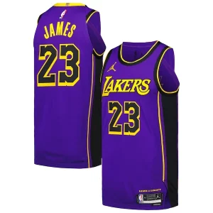 Magnífico LeBron James Los Angeles Lakers Jordan Brand Authentic Player Jersey Statement Edition Purple