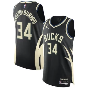 Cool Único Fantástico Giannis Antetokounmpo Milwaukee Bucks Jordan Brand Authentic Player Jersey Statement Edition Black