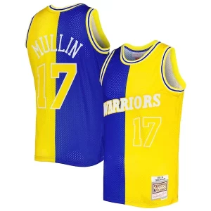 Resistente Chris Mullin Golden State Warriors Hardwood Classics 1993/94 Split Swingman Jersey Royal/Gold