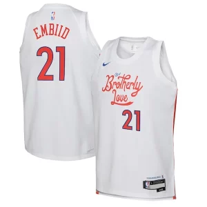 Sofisticado Joel Embiid Philadelphia 76ers Nike Youth 2022/23 Swingman Jersey City Edition White