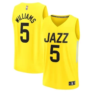 Robusto Encantador Cody Williams Utah Jazz Youth 2024 NBA Draft Fast Break Player Jersey Icon Edition Yellow