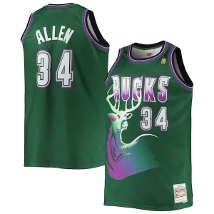 Moderno Ray Allen Milwaukee Bucks Big & Tall 1996/97 Hardwood Classics Swingman Jersey Hunter Green