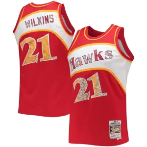 Exquisito Dominique Wilkins Atlanta Hawks 1986/87 Hardwood Classics NBA 75th Anniversary Diamond Swingman Jersey Red