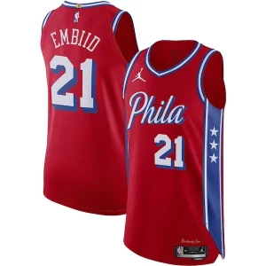 Chulo Cool Delicioso Joel Embiid Philadelphia 76ers Jordan Brand Authentic Player Jersey Statement Edition Red