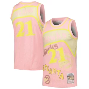 Fácil de llevar Maravilloso Dominique Wilkins Atlanta Hawks 1986/87 Swingman Sidewalk Sketch Jersey Pink