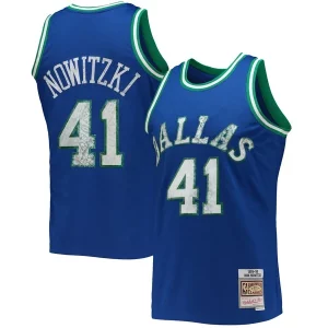 Increíble Original Fantástico Dirk Nowitzki Dallas Mavericks 1998/99 Hardwood Classics NBA 75th Anniversary Diamond Swingman Jersey Blue