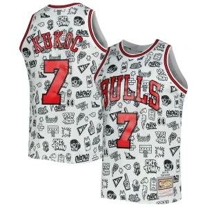Magnífico Sofisticado Genial Toni Kukoc Chicago Bulls 1997/98 Hardwood Classics Doodle Swingman Jersey White
