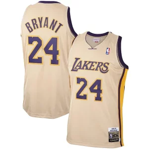 Ideal Men's Los Angeles Lakers Kobe Bryant Gold 2008 09 Hardwood Classics Authentic Player Jersey
