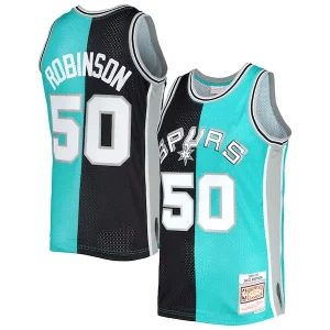 Cool Perfecto David Robinson San Antonio Spurs Hardwood Classics 1998/99 Split Swingman Jersey Black/Teal