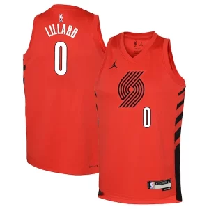 Delicioso Damian Lillard Portland Trail Blazers Jordan Brand Youth Swingman Jersey Statement Edition Red