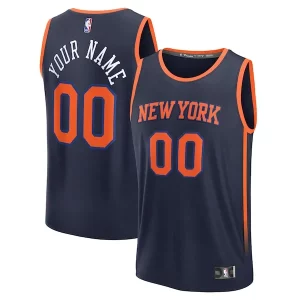Chulo Comodo New York Knicks Custom Fast Break Jersey Navy Statement Edition
