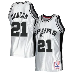 Duradero Fácil de llevar Tim Duncan San Antonio Spurs 1998/99 Hardwood Classics 75th Anniversary Swingman Jersey Platinum