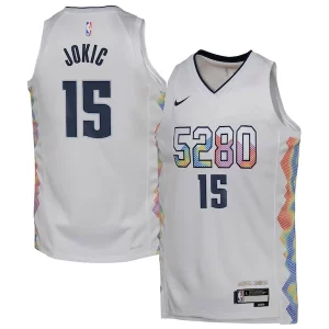 Genial Práctico Hermoso Nikola Jokic Denver Nuggets Nike Youth 2024/25 Swingman Player Jersey City Edition White