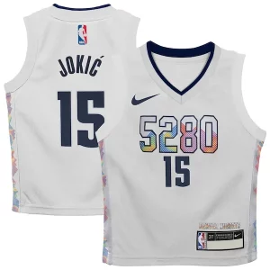 Fácil de llevar Nikola Jokic Denver Nuggets Nike Toddler 2024/25 Swingman Player Jersey City Edition White