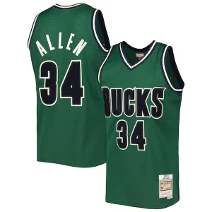 Estupendo Encantador Genial Ray Allen Milwaukee Bucks 2000/01 Hardwood Classics Off Court Swingman Jersey Hunter Green