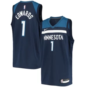 Hermoso Atractivo Anthony Edwards Minnesota Timberwolves Nike Youth 2020/21 Swingman Jersey Icon Edition Navy