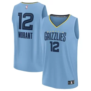 Fácil de llevar Único Ja Morant Memphis Grizzlies Fast Break Replica Player Jersey Statement Edition Light Blue