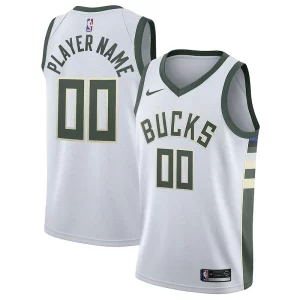 Resistente Fácil de llevar Increíble Milwaukee Bucks Nike 2020/21 Swingman Custom Jersey Association Edition White