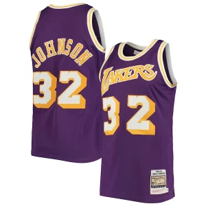 Encantador Versátil Magic Johnson Los Angeles Lakers 1984/85 Hardwood Classics Authentic Jersey Purple/Gold