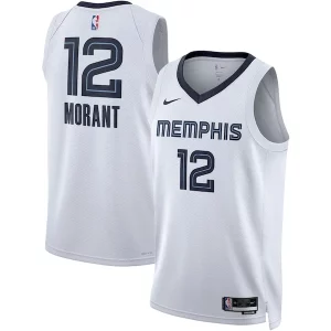 Genial Perfecto Ja Morant Memphis Grizzlies Nike Unisex Swingman Jersey Association Edition White/Navy