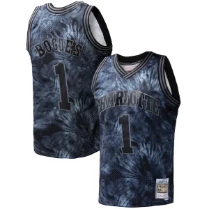 Resistente Muggsy Bogues Charlotte Hornets Hardwood Classics 1992/93 Tie Dye Swingman Jersey Black