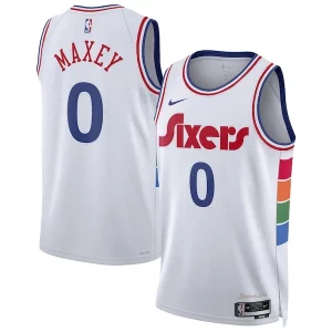 Versátil Genial Tyrese Maxey Philadelphia 76ers Nike Unisex 2024/25 Swingman Player Jersey City Edition White