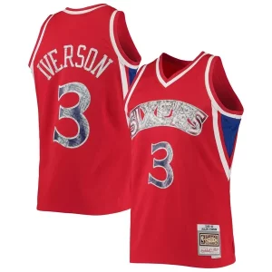 Delicioso Resistente Allen Iverson Philadelphia 76ers 1996/97 Hardwood Classics NBA 75th Anniversary Diamond Swingman Jersey Red