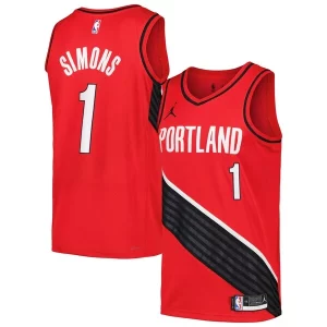 Único Cool Robusto Anfernee Simons Portland Trail Blazers Jordan Brand Swingman Player Jersey Statement Edition Red/Black
