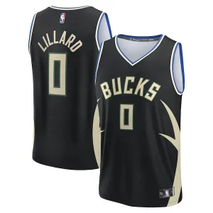 Exquisito Hermoso Damian Lillard Milwaukee Bucks Youth Fast Break Replica Player Jersey Statement Edition Black