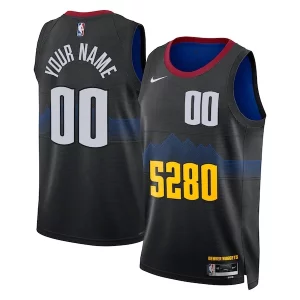 Cool Denver Nuggets Nike Unisex 2023/24 Custom Swingman Jersey Black City Edition