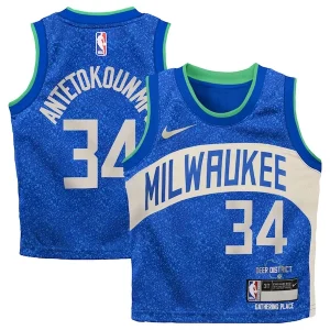 Lujoso Fácil de llevar Fantástico Giannis Antetokounmpo Milwaukee Bucks Nike Toddler Swingman Replica Jersey City Edition Royal