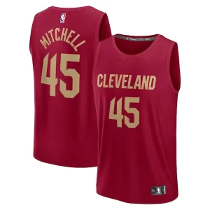 Único Donovan Mitchell Cleveland Cavaliers Fast Break Replica Player Jersey Icon Edition Wine