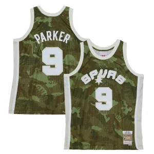 Ideal Tony Parker San Antonio Spurs Hardwood Classics 2000/01 Ghost Green Swingman Jersey Camo