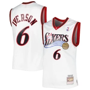 Moderno Exquisito Elegante Allen Iverson Philadelphia 76ers 2001/02 Hardwood Classics Swingman Jersey White/Red