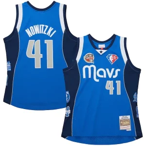 Lujoso Dirk Nowitzki Dallas Mavericks Unisex Hall of Fame Class of 2023 Throwback Swingman Jersey Blue