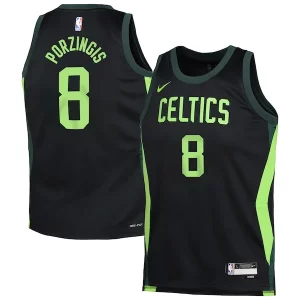 Clásico Kristaps Porzingis Boston Celtics Nike Youth 2024/25 Swingman Player Jersey City Edition Black