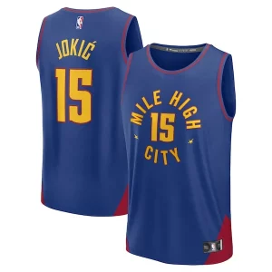 Robusto Hermoso Nikola Jokic Denver Nuggets Fast Break Replica Player Jersey Statement Edition Blue