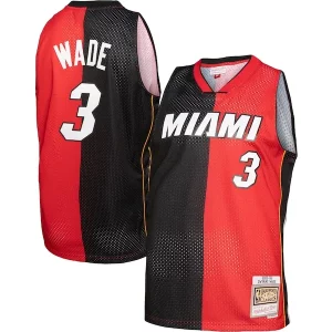 Resistente Maravilloso Dwyane Wade Miami Heat Hardwood Classics 2005/06 Split Swingman Jersey Black/Red