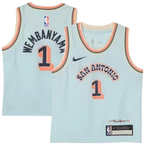 Cool Fantástico Victor Wembanyama San Antonio Spurs Nike Toddler 2024/25 Swingman Player Jersey City Edition Light Blue