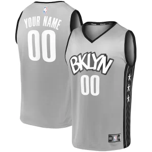 Moderno Brooklyn Nets Youth Custom Fast Break Replica Jersey Gray Statement Edition