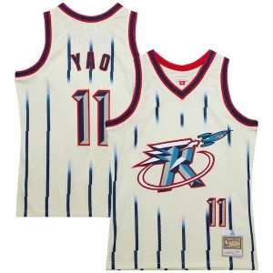 Genial Delicioso Robusto Yao Ming Houston Rockets Chainstitch Swingman Jersey Cream