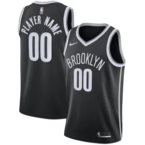 Magnífico Perfecto Sofisticado Brooklyn Nets Nike Swingman Custom Jersey Black Icon Edition