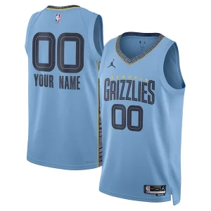 Original Lujoso Memphis Grizzlies Jordan Brand Unisex 2022/23 Swingman Custom Jersey Statement Edition Blue
