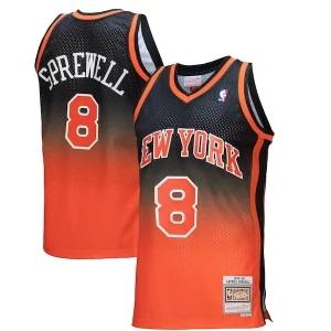 Hermoso Latrell Sprewell New York Knicks 1998/99 Hardwood Classics Fadeaway Swingman Player Jersey Orange/Black