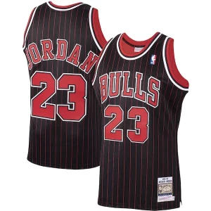 Moderno Michael Jordan Chicago Bulls 1995/96 Hardwood Classics Authentic Jersey Black/Scarlet/White