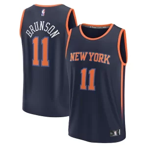 Lujoso Resistente Jalen Brunson New York Knicks Youth Fast Break Replica Player Jersey Statement Edition Navy