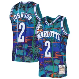 Estupendo Fácil de llevar Resistente Larry Johnson Charlotte Hornets 1992/93 Hardwood Classics Lunar New Year Swingman Jersey Teal