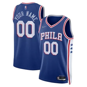 Único Atractivo Philadelphia 76ers Nike 2021/22 Diamond Swingman Custom Jersey Icon Edition Royal