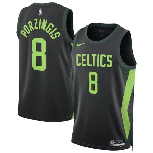 Único Bonito Kristaps Porzingis Boston Celtics Nike Unisex 2024/25 Swingman Player Jersey City Edition Black